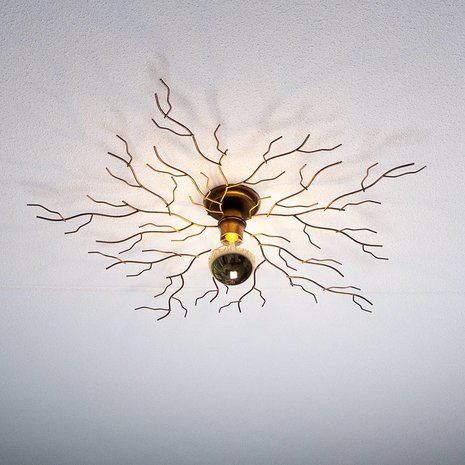 Wereldvenster Tot stand brengen contrast Plafondlamp Bichero Ø 80 cm goud-bruin Ylumen - Lamponline.nl
