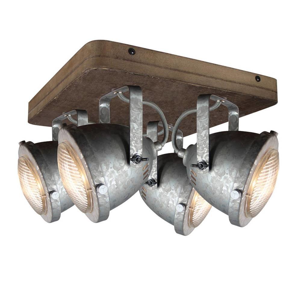 Freelight Spot Woody 4 lichts zink-hout Freelight Spot Woody 4 lichts zink-hout