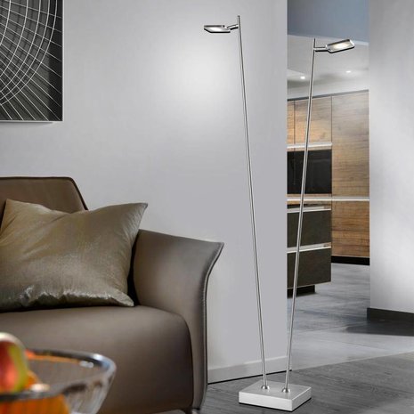 Freelight Vloerlamp Block mat chroom 2 lichts Freelight Vloerlamp Block mat chroom 2 lichts