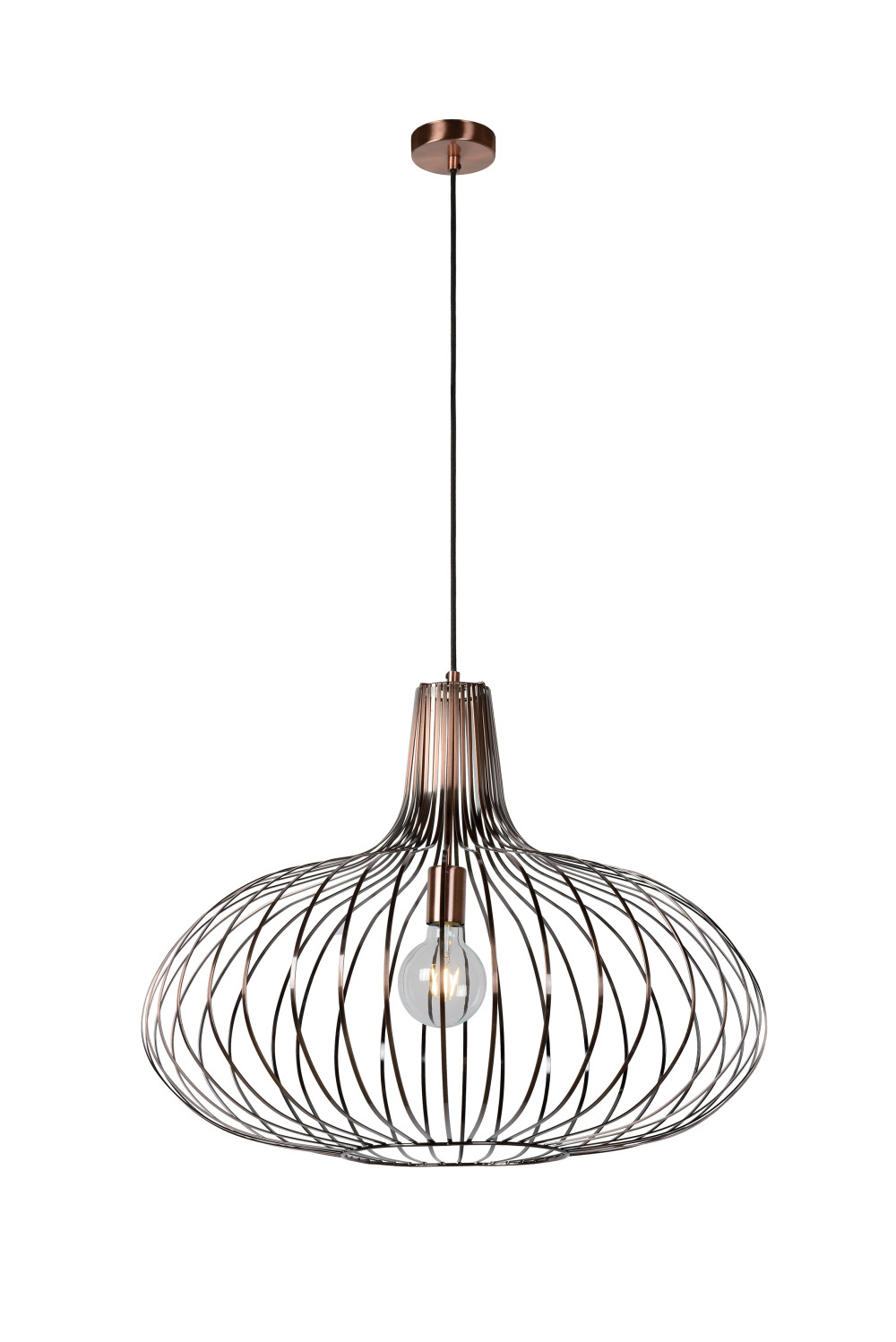 Lucide MANUELA Hanglamp-Koper-Ø65-1xE27-60W-Metaal Lucide MANUELA Hanglamp-Koper-Ø65-1xE27-60W-Metaal