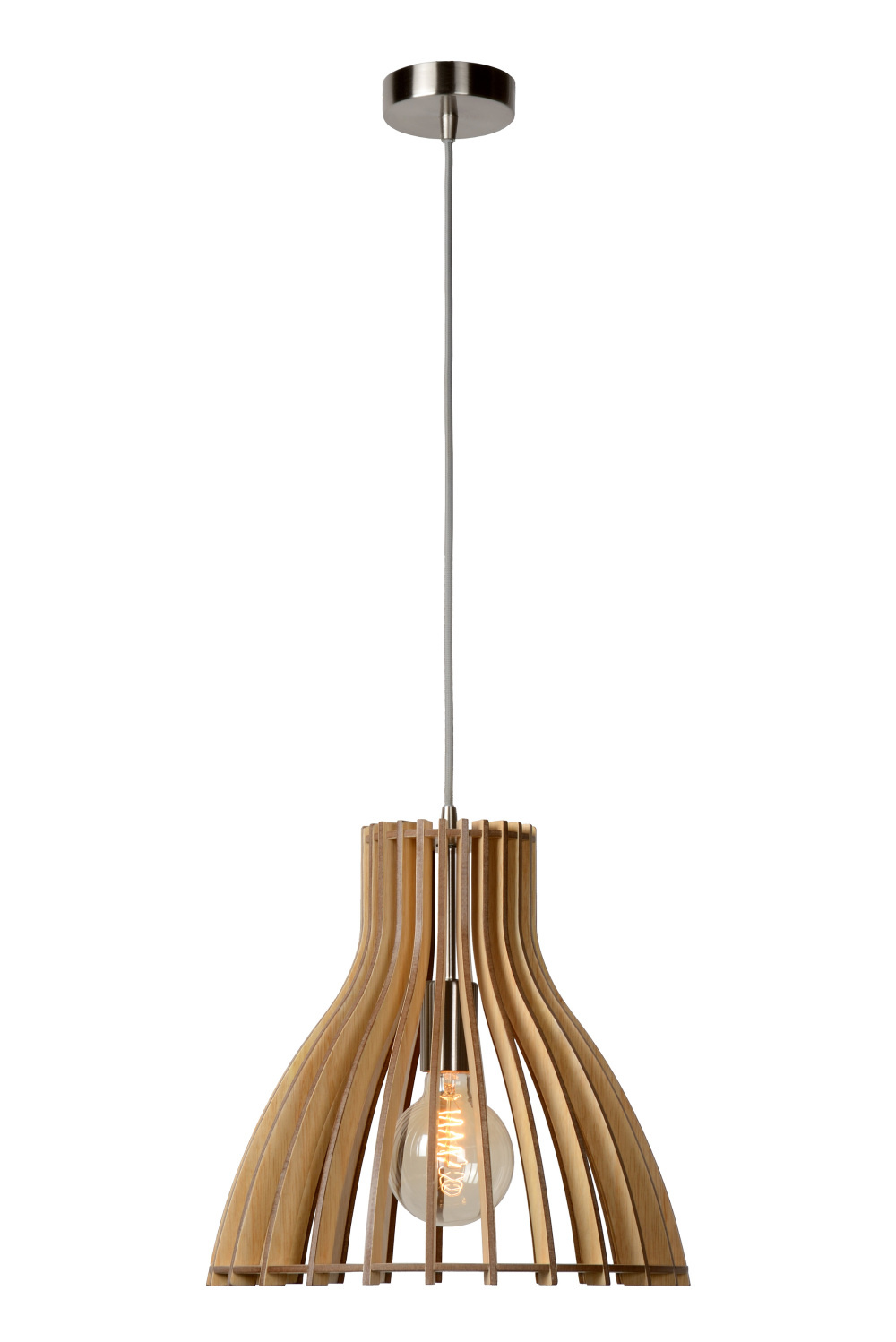 Lucide Bounde Pendel E27 D35 H33Cm Licht Hout lucide kopen in de aanbieding