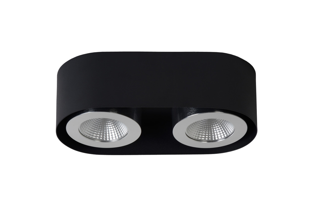 Lucide RADUS Plafondlicht LED 2x5W 450LM 3000K Zwart Lucide RADUS Plafondlicht LED 2x5W 450LM 3000K Zwart
