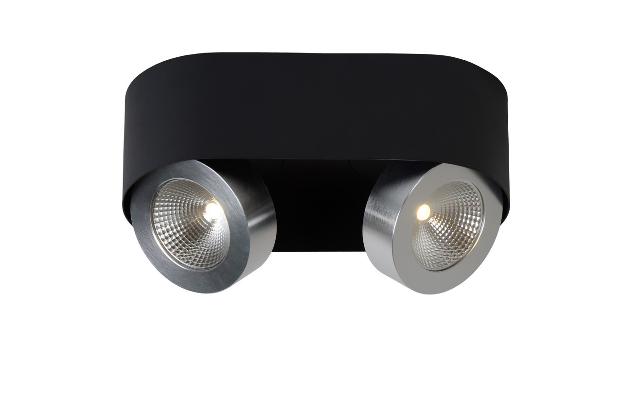 Lucide RADUS Plafondlicht LED 2x5W 450LM 3000K Zwart Lucide RADUS Plafondlicht LED 2x5W 450LM 3000K Zwart