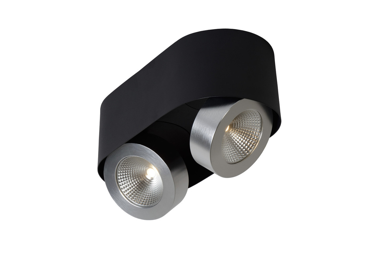 Lucide RADUS Plafondlicht LED 2x5W 450LM 3000K Zwart Lucide RADUS Plafondlicht LED 2x5W 450LM 3000K Zwart