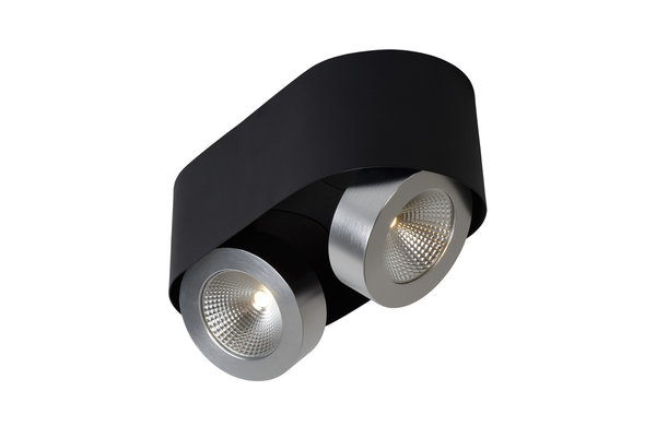 Lucide RADUS Plafondlicht LED 2x5W 450LM 3000K Zwart Lucide RADUS Plafondlicht LED 2x5W 450LM 3000K Zwart