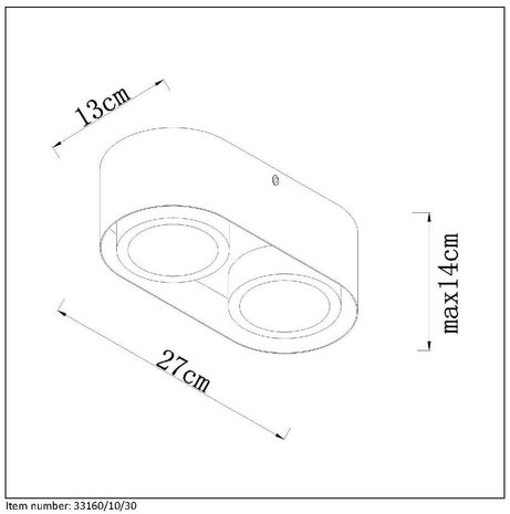 Lucide RADUS Plafondlicht LED 2x5W 450LM 3000K Zwart Lucide RADUS Plafondlicht LED 2x5W 450LM 3000K Zwart