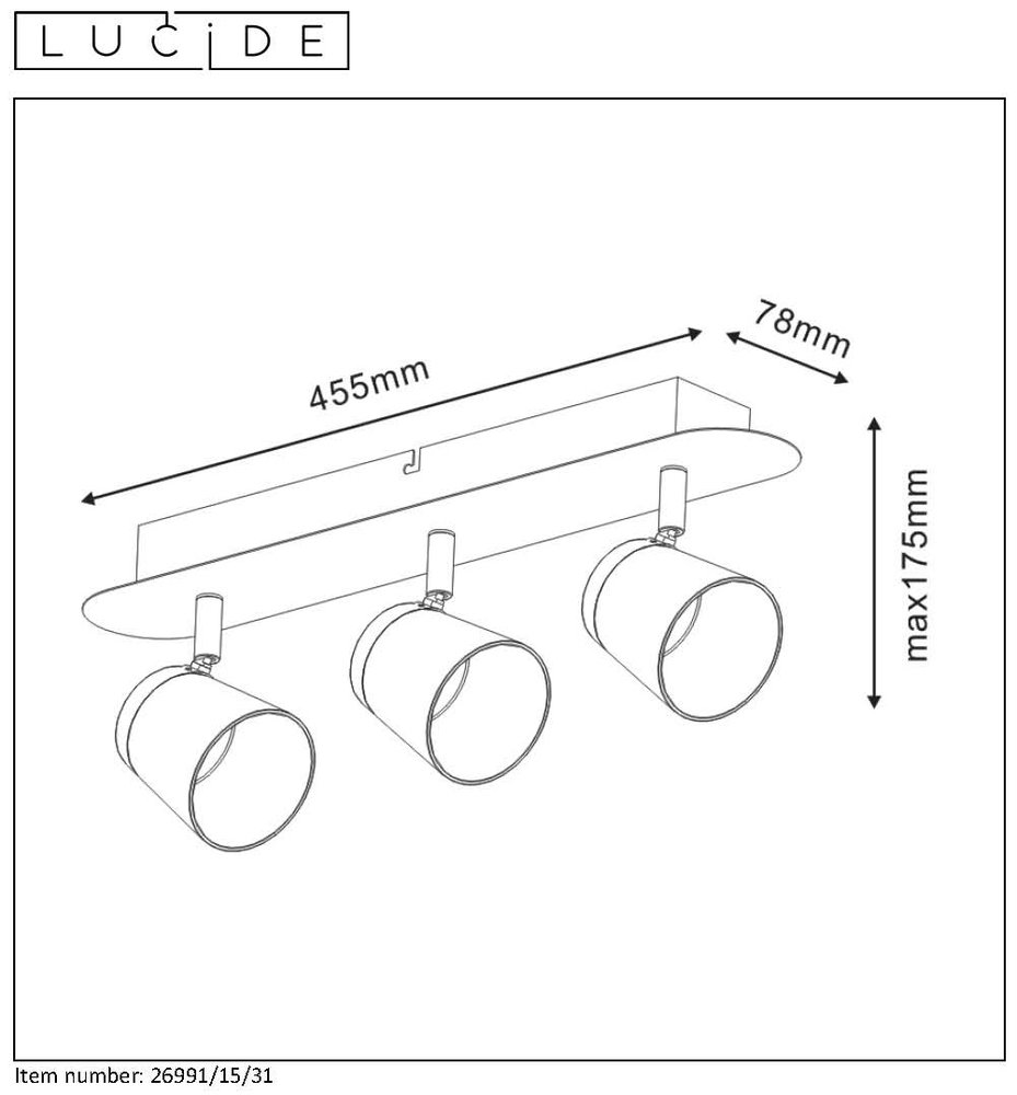 Lucide HELOÏSE-. Plafondspot-Wit-Ø10-LED-5W-3000K-Metaal