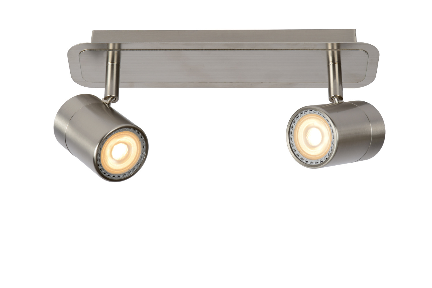 Lucide LENNERT - Plafondspot - LED Dimb. - GU10 - 2x5W 3000K - Mat chroom Lucide LENNERT - Plafondspot - LED Dimb. - GU10 - 2x5W 3000K - Mat chroom