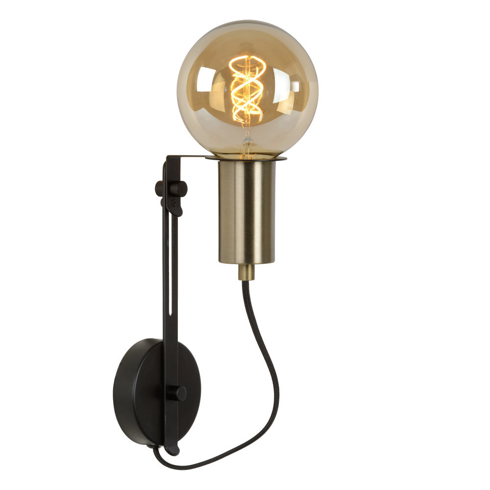 Lucide MALCOLM - Wandlamp - 1xE27 - Zwart Lucide MALCOLM - Wandlamp - 1xE27 - Zwart