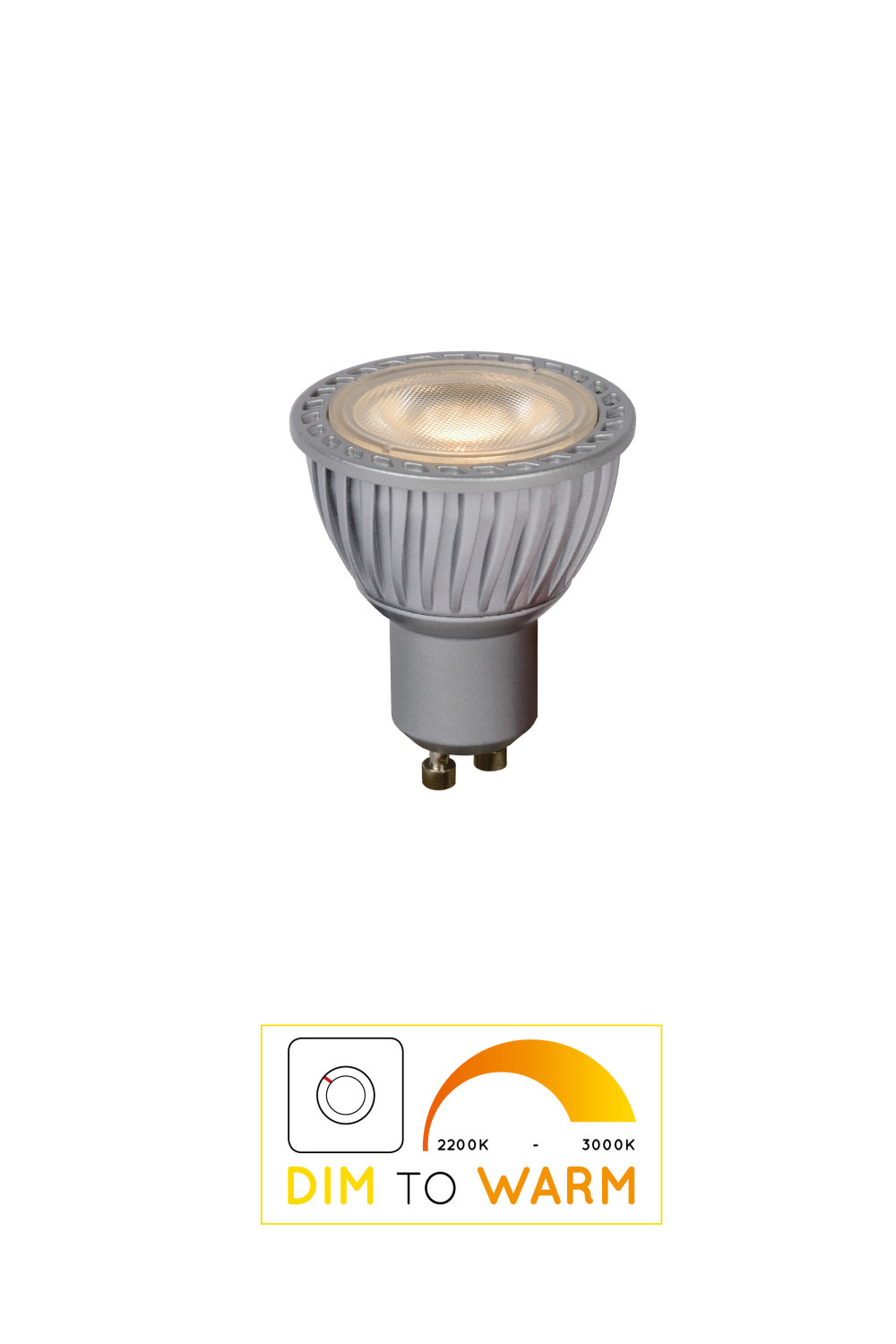 Lucide MR16 - Led lamp - Ø 5 cm - LED Dim to warm - GU10 - 1x5W 2200K/3000K - Grijs