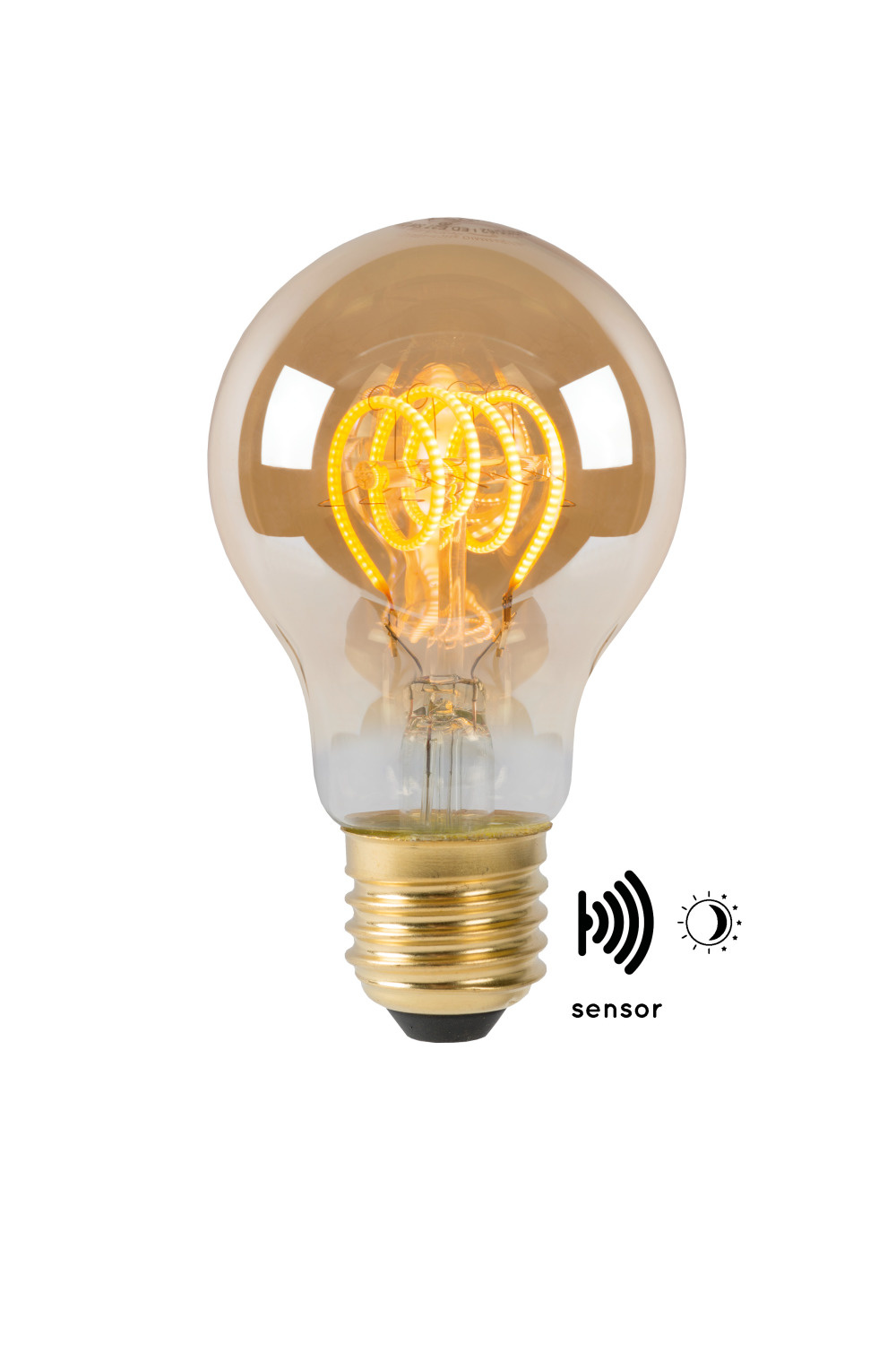 Lucide A60 TWILIGHT SENSOR - Filament lamp Buiten - 6 cm LED - E27 1x4W 2200K - Amber - Lamponline.nl