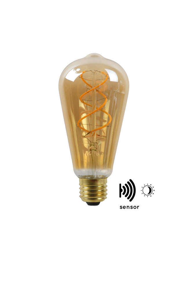 Lengtegraad nemen hoek Lucide ST64 TWILIGHT SENSOR - Filament lamp Buiten - Ø 6,4 cm - LED - E27 -  1x4W 2200K - Amber - Lamponline.nl