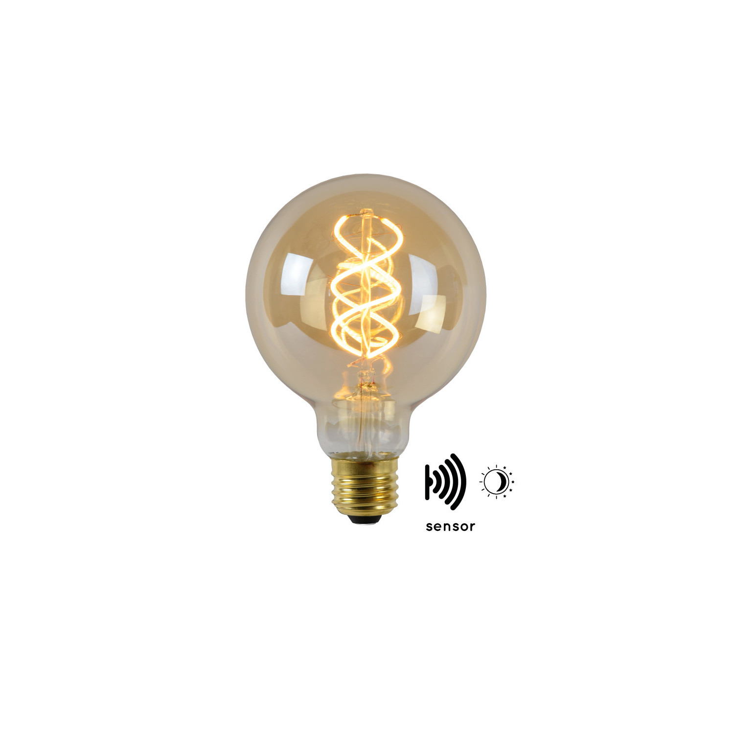 Lucide G95 TWILIGHT SENSOR - Filament lamp Buiten - Ø 9,5 cm - LED E27 - 1x4W 2200K Amber - Lamponline.nl