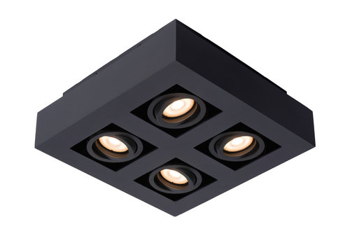Lucide XIRAX Plafondspot-Zwart-LED DTW-4xGU10-5W