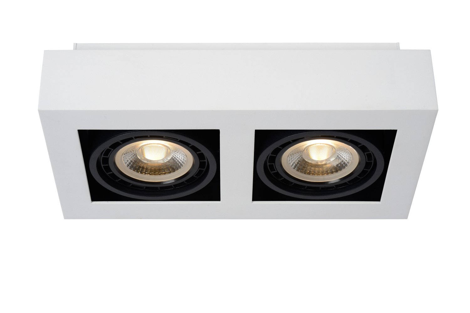 Lucide ZEFIX - Plafondspot - LED Dim to warm - GU10 (ES111) - 2x12W 2200K/3000K - Wit