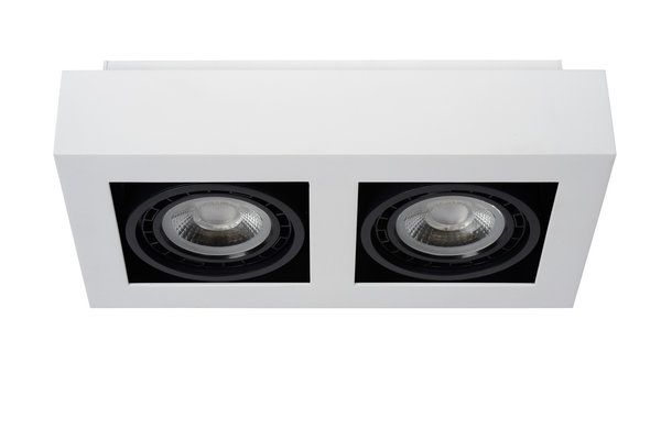 Lucide ZEFIX - Plafondspot - LED Dim to warm - GU10 (ES111) - 2x12W 2200K/3000K - Wit