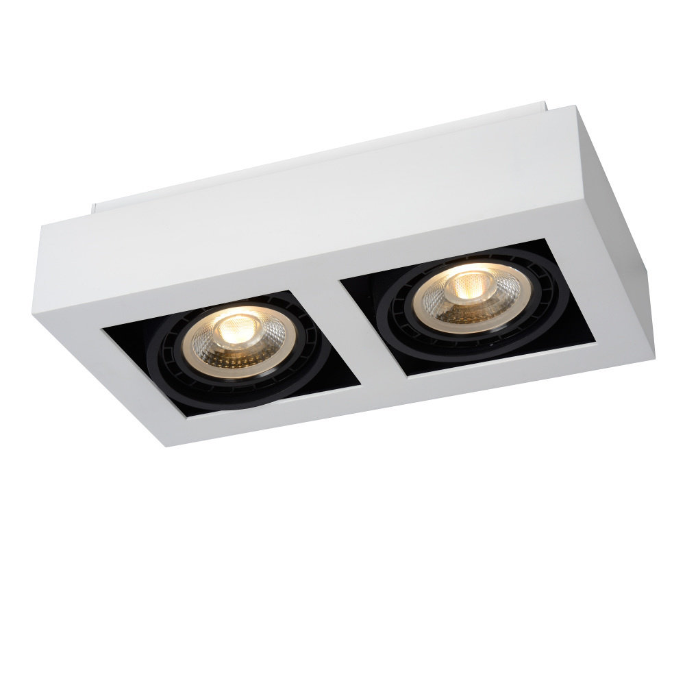 Lucide ZEFIX - Plafondspot - LED Dim to warm - GU10 (ES111) - 2x12W 2200K/3000K - Wit