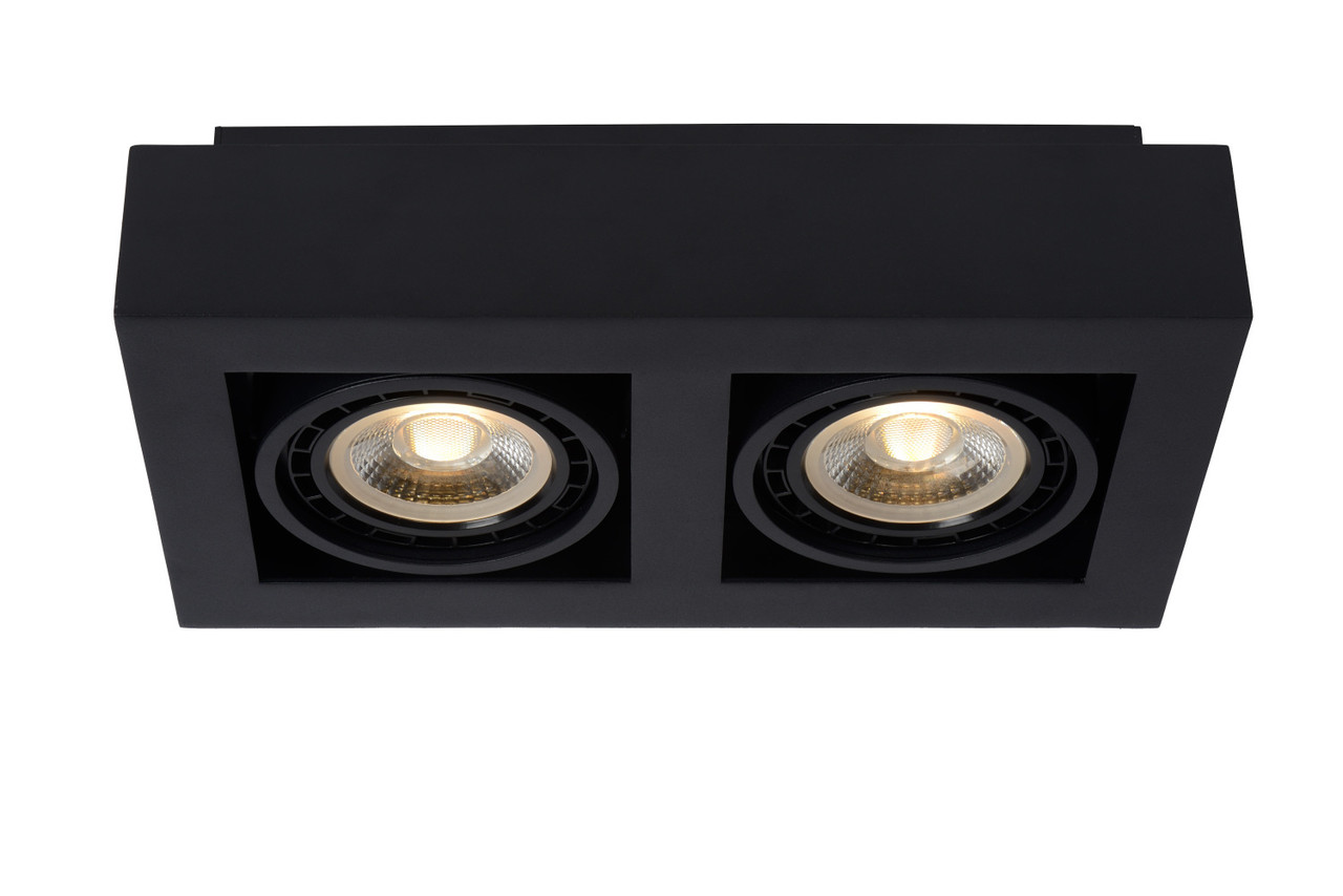 Lucide ZEFIX - Plafondspot - LED Dim to warm - GU10 (ES111) - 2x12W 2200K/3000K - Zwart Lucide ZEFIX - Plafondspot - LED Dim to warm - GU10 (ES111) - 2x12W 2200K/3000K - Zwart