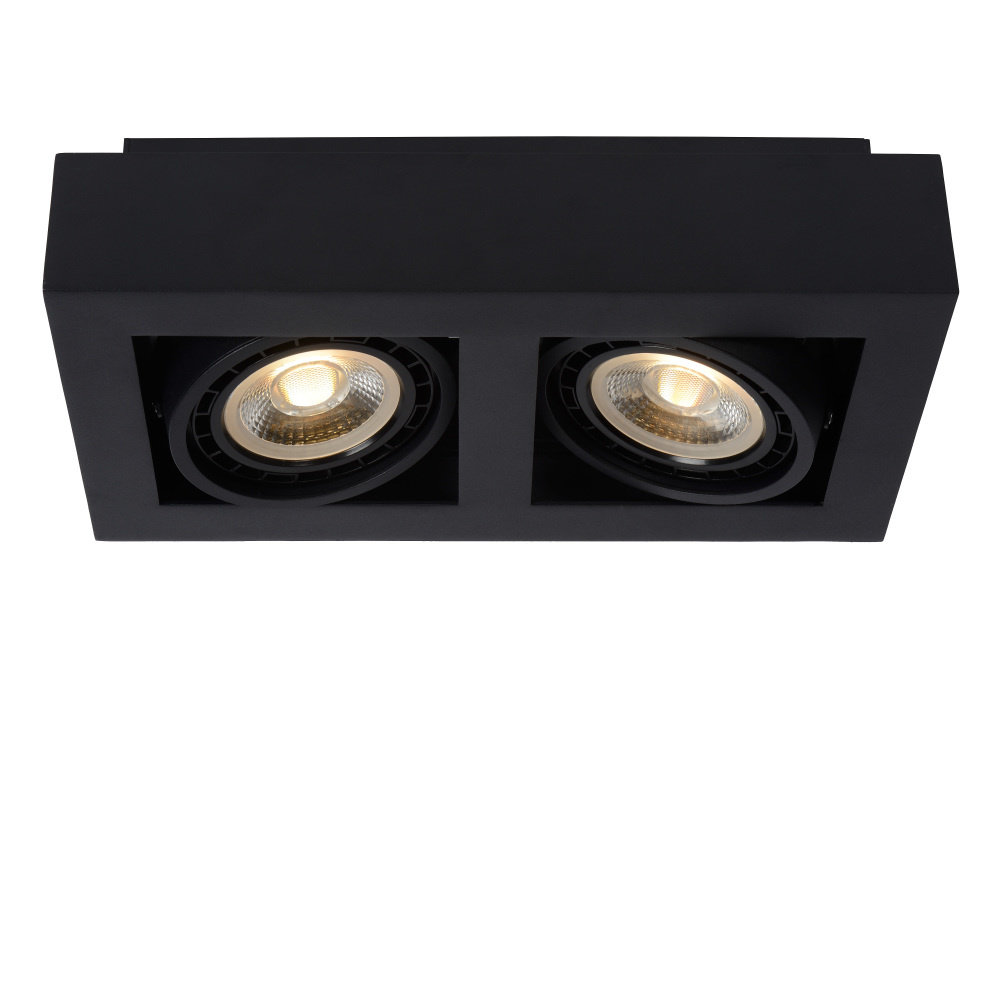 Lucide ZEFIX - Plafondspot - LED Dim to warm - GU10 (ES111) - 2x12W 2200K/3000K - Zwart Lucide ZEFIX - Plafondspot - LED Dim to warm - GU10 (ES111) - 2x12W 2200K/3000K - Zwart