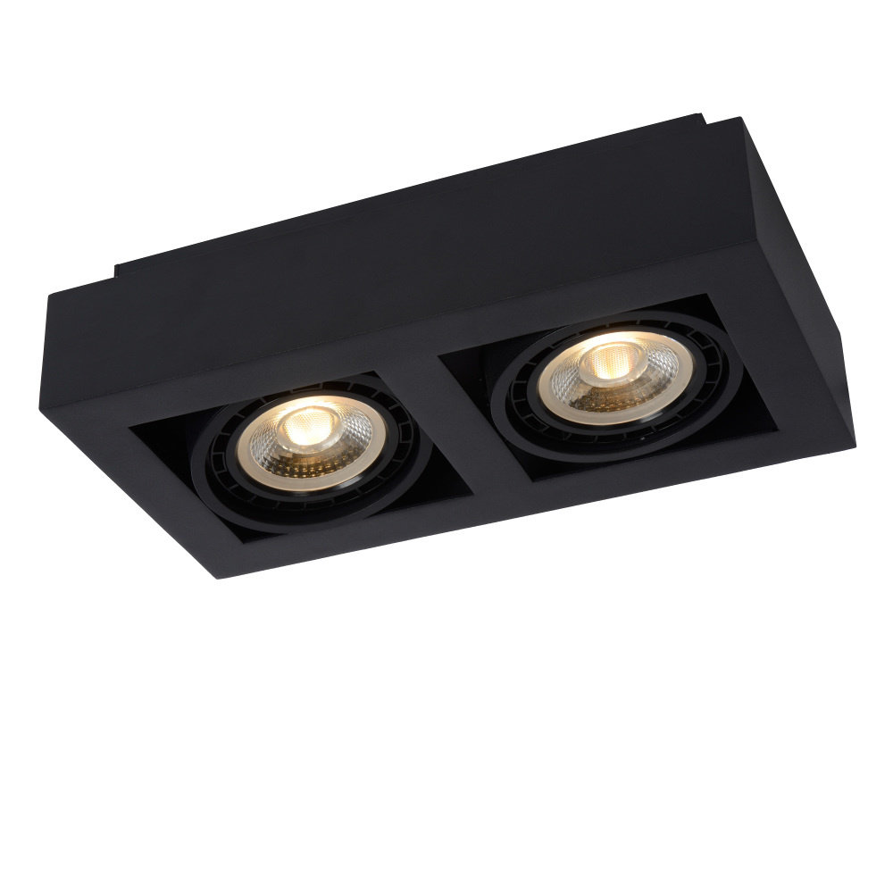 Lucide ZEFIX - Plafondspot - LED Dim to warm - GU10 (ES111) - 2x12W 2200K/3000K - Zwart Lucide ZEFIX - Plafondspot - LED Dim to warm - GU10 (ES111) - 2x12W 2200K/3000K - Zwart