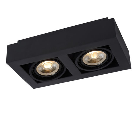 Lucide ZEFIX - Plafondspot - LED Dim to warm - GU10 (ES111) - 2x12W 2200K/3000K - Zwart Lucide ZEFIX - Plafondspot - LED Dim to warm - GU10 (ES111) - 2x12W 2200K/3000K - Zwart