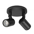 Spot Rain 2 lichts rond IP44 zwart Spot Rain 2 lichts rond IP44 zwart