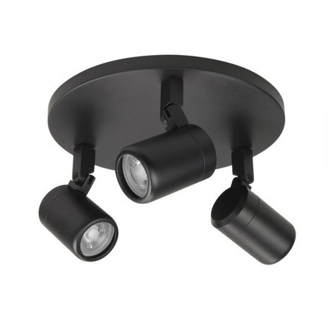 Highlight Spot Rain 3 lichts rond IP44 zwart Highlight Spot Rain 3 lichts rond IP44 zwart