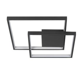 Highlight Plafondlamp Piazza vierkant B  42 cm zwart