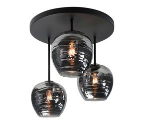 Highlight Plafondlamp Fantasy Apple 3 lichts Ø 45 cm rook glas Highlight Plafondlamp Fantasy Apple 3 lichts Ø 45 cm rook glas