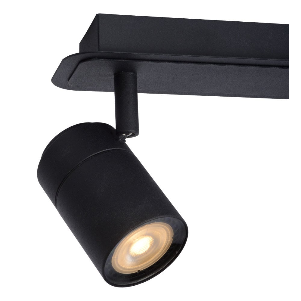 Lucide LENNERT - Spot plafond Salle de bains - LED Dim. - GU10 - 2x5W 3000K  - IP44 - Noir