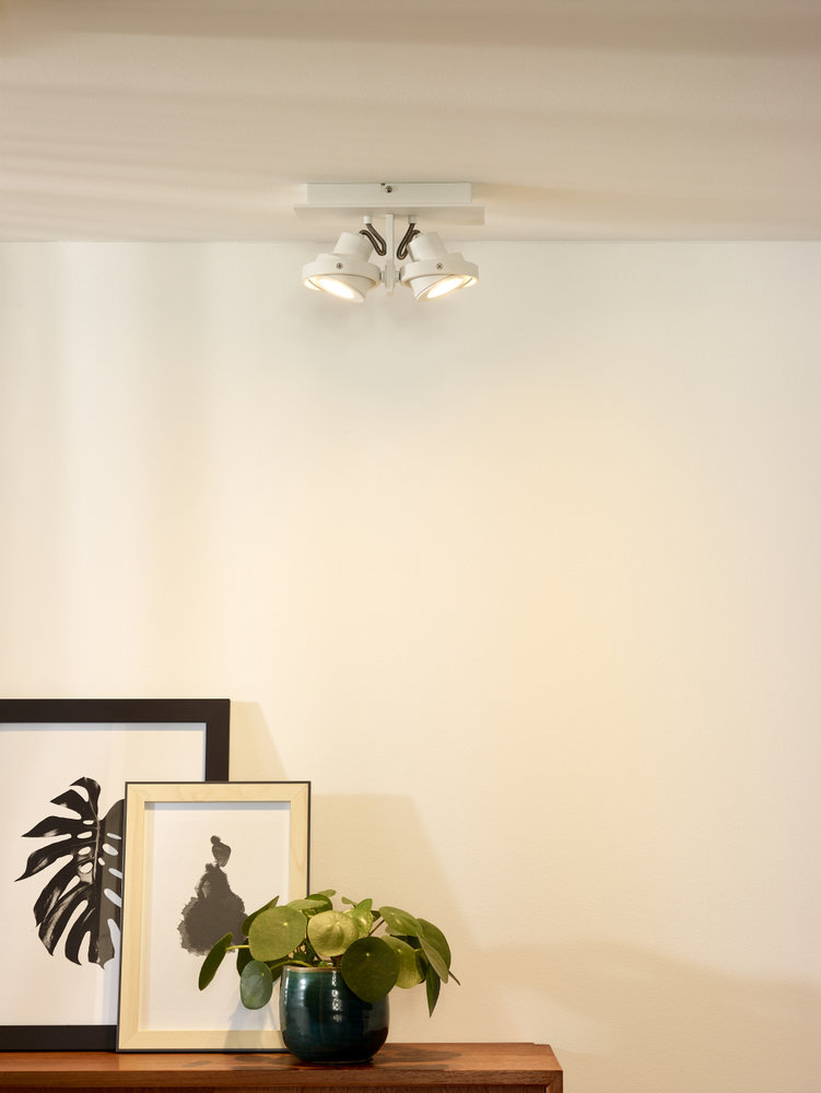 Lucide LANDA - Plafondspot - LED Dim to warm - GU10 - 2x5W 2200K/3000K - Wit Lucide LANDA - Plafondspot - LED Dim to warm - GU10 - 2x5W 2200K/3000K - Wit