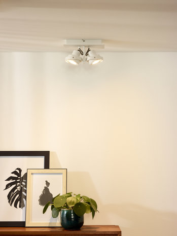Lucide LANDA - Plafondspot - LED Dim to warm - GU10 - 2x5W 2200K/3000K - Wit Lucide LANDA - Plafondspot - LED Dim to warm - GU10 - 2x5W 2200K/3000K - Wit