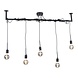 Urban Interiors Hanglamp Bar 5 lichts L 120 cm zwart Urban Interiors Hanglamp Bar 5 lichts L 120 cm zwart