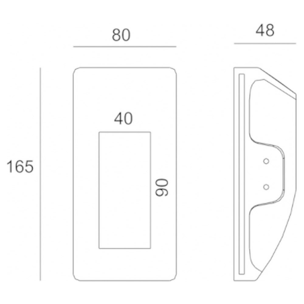 Artdelight Wandlamp Gips trimless stuc rechthoek wit