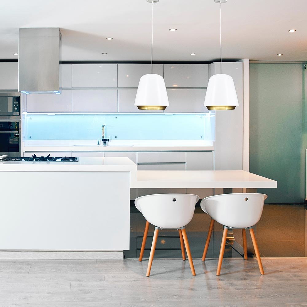 Artdelight Hanglamp Santiago Ø 35 cm wit-goud Artdelight Hanglamp Santiago Ø 35 cm wit-goud