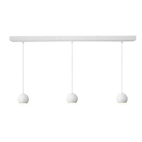 Artdelight Hanglamp Denver 3 lichts Ø 10 cm L 100 cm wit Artdelight Hanglamp Denver 3 lichts Ø 10 cm L 100 cm wit