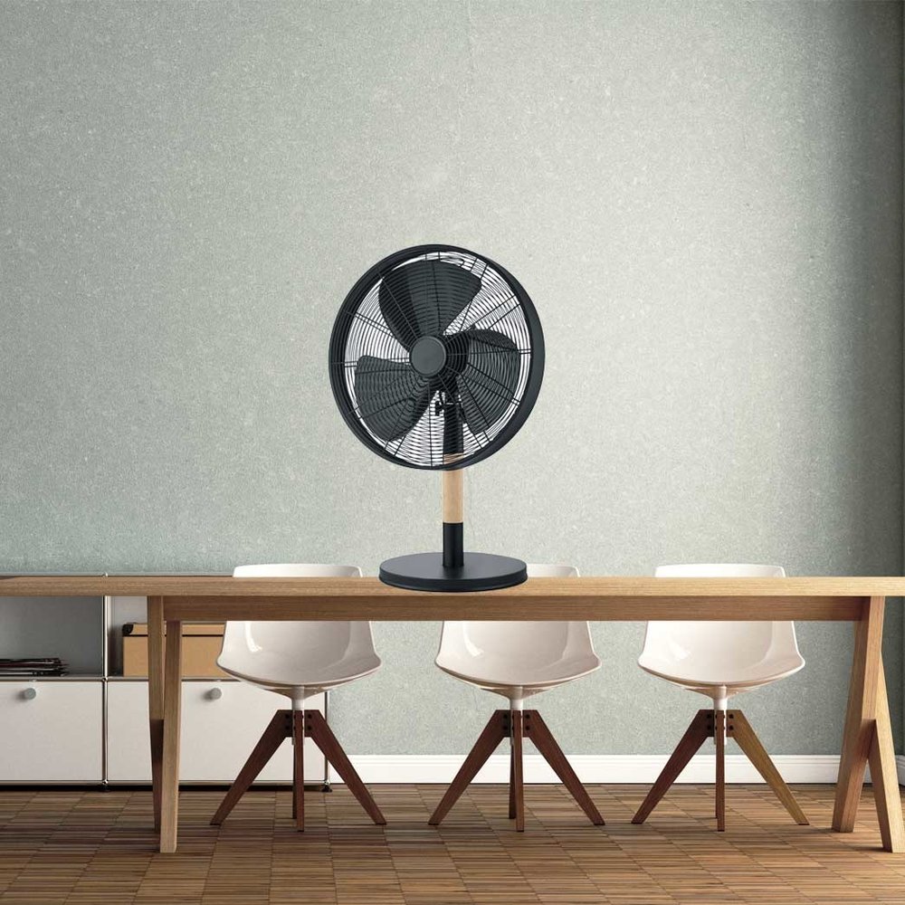 Trio Leuchten Tafelventilator Viking Ø 35 cm H 57 cm zwart Trio Leuchten Tafelventilator Viking Ø 35 cm H 57 cm zwart