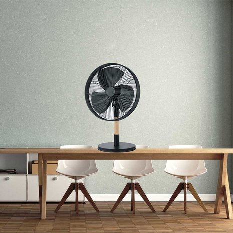 Trio Leuchten Tafelventilator Viking Ø 35 cm H 57 cm zwart Trio Leuchten Tafelventilator Viking Ø 35 cm H 57 cm zwart
