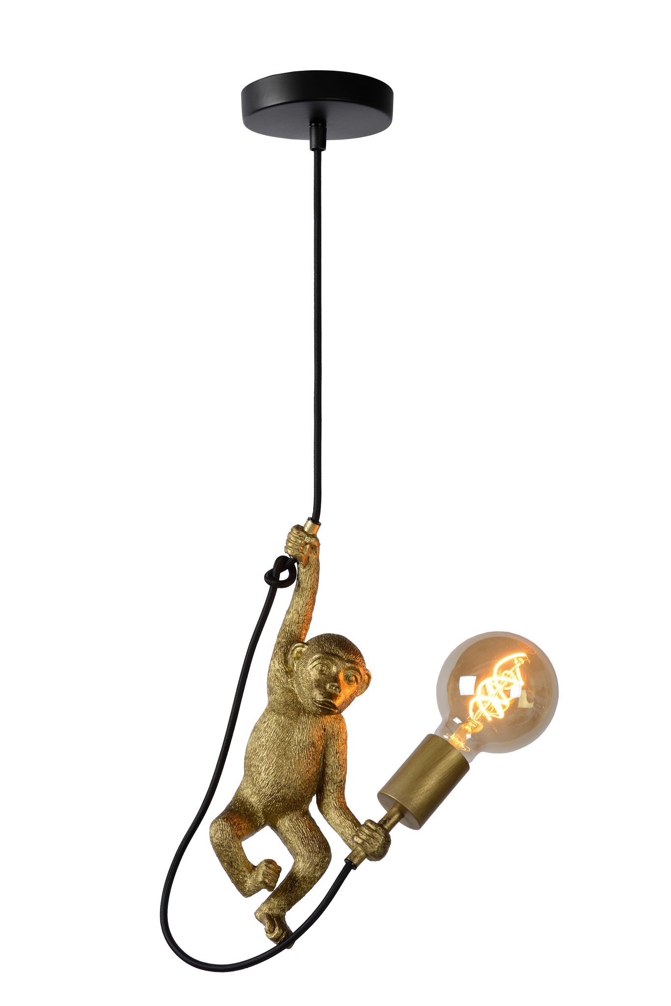 Lucide hanglamp Extravaganza Chimp zwart goud E27