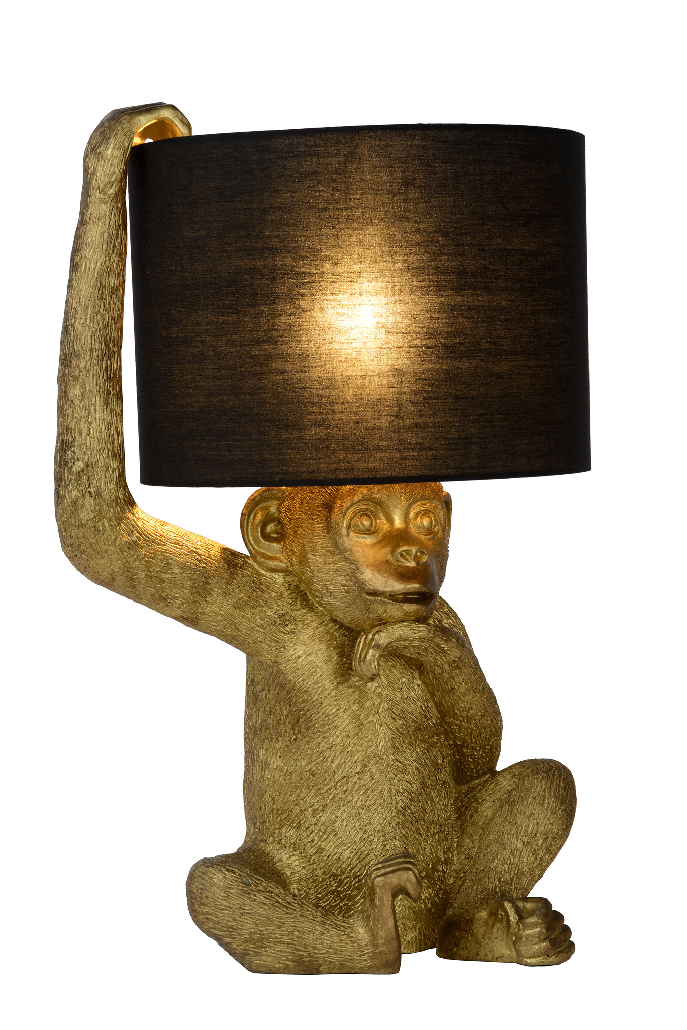 Lucide CHIMP Tafellamp E14-40W H45cm Zwart-Goud