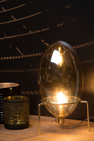 Lucide EXTRAVAGANZA BELLISTER - Tafellamp - Ø 13 cm - 1xG9 - Amber Lucide EXTRAVAGANZA BELLISTER - Tafellamp - Ø 13 cm - 1xG9 - Amber