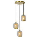 Lucide AGATHA - Hanglamp - Ø 35 cm - 3xE27 - Mat Goud / Messing