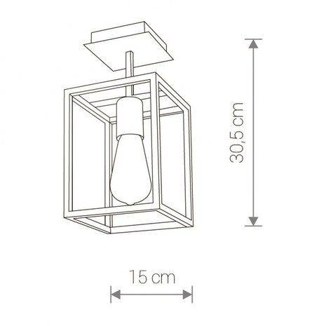 Nowodvorski Plafondlamp Crate H 30,5 cm B 15 cm zwart Nowodvorski Plafondlamp Crate H 30,5 cm B 15 cm zwart