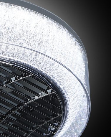 Expo Trading ETH Plafondventilator No. 5 Ø 40 cm  Antraciet-rand kristal