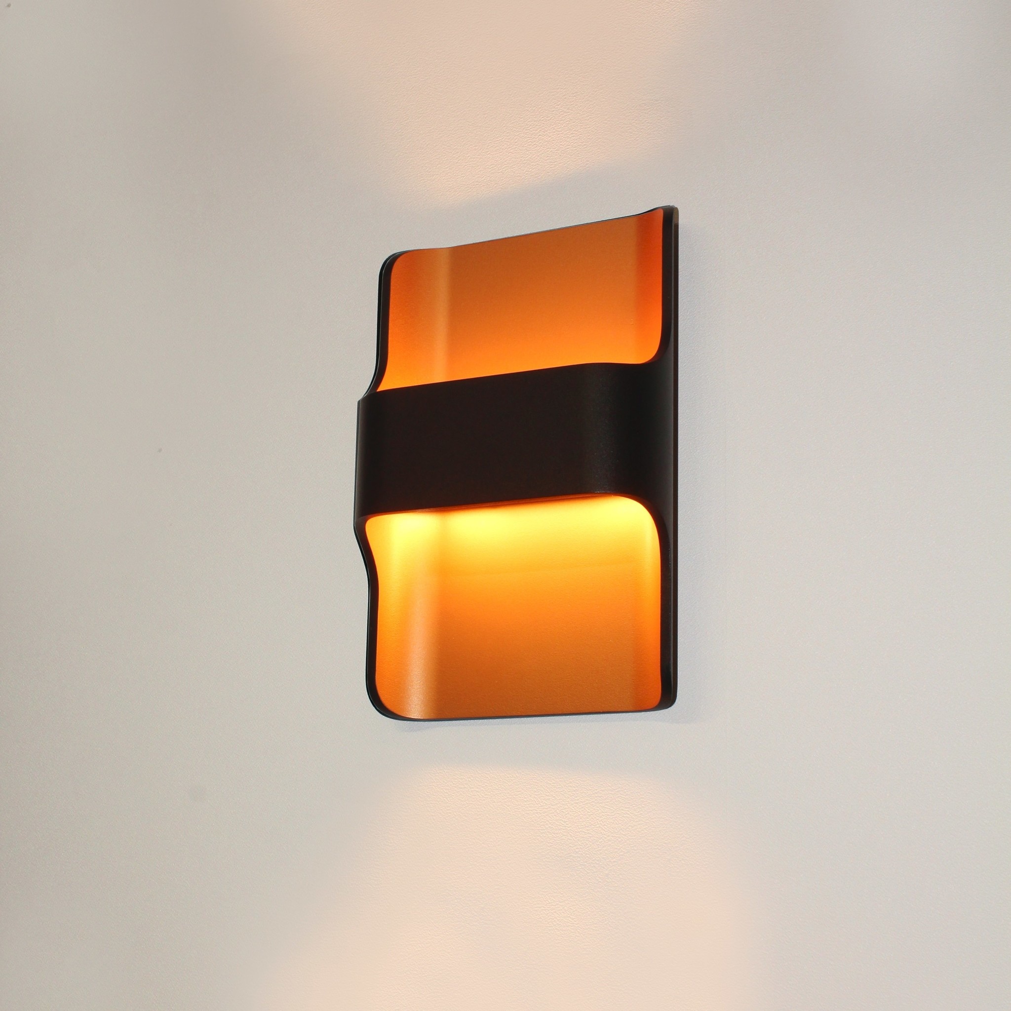 Wandlamp LED Dallas Zwart Goud IP54