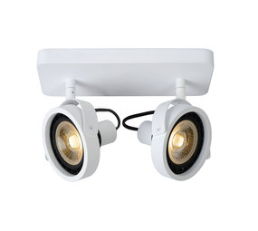 Lucide TALA LED - Plafondspot - LED Dim to warm - GU10 (ES111) - 2x12W 2200K/3000K - Wit Lucide TALA LED - Plafondspot - LED Dim to warm - GU10 (ES111) - 2x12W 2200K/3000K - Wit