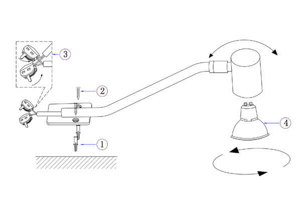 Ylumen Kast verlichting Delore L30 cm incl. 3,8 Watt GU10 mat chroom