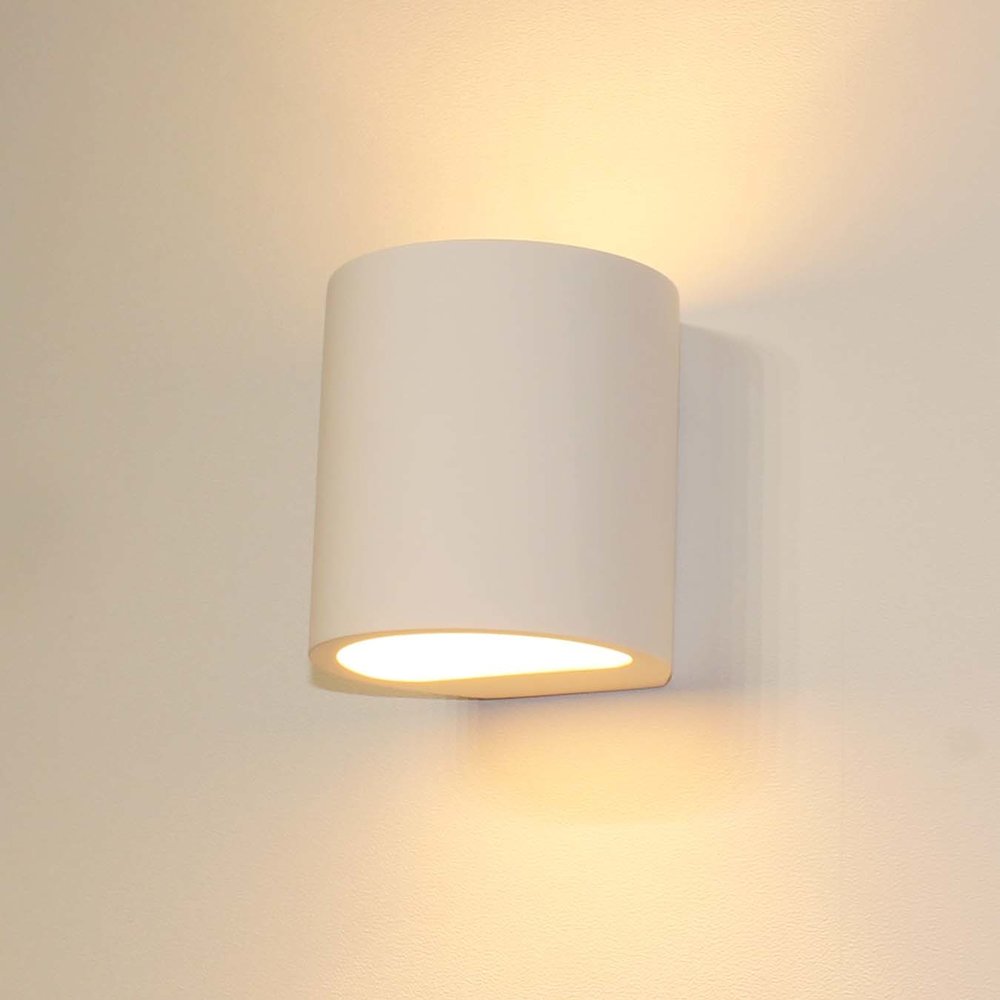 Artdelight Wandlamp Plaster rond H 12 cm Gips excl. G9 wit Artdelight Wandlamp Plaster rond H 12 cm Gips excl. G9 wit