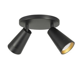 Highlight Spot Petunia 2 lichts rond Ø 18 cm zwart goud