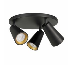 Highlight Spot Petunia 3 lichts rond Ø 25 cm zwart goud Highlight Spot Petunia 3 lichts rond Ø 25 cm zwart goud